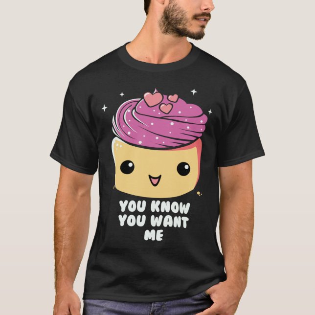 Cupid Cupcake Food Lover Baking Cake Baker Valenti T-Shirt (Vorderseite)