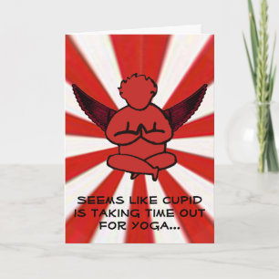 Cupid Doing Yoga - Funny Valentine's Card Feiertagskarte