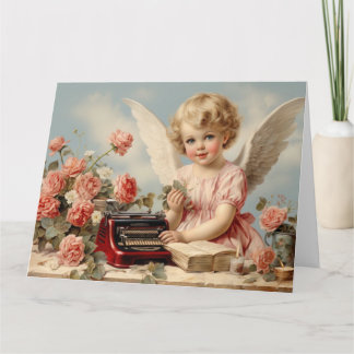 Cupid Engel schreibt einen Liebesbrief Karte