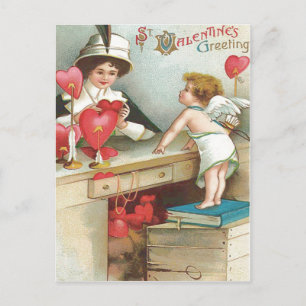 Cupid Frau Herz Einkaufen Pfeil Postkarte