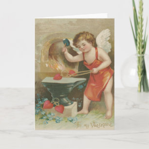 Cupid Heart Anvil Vergiss-Me-not Karte