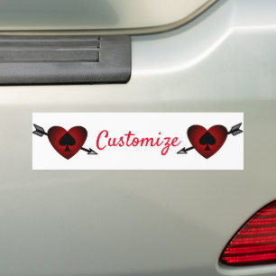 Cupid Heart Black Spade Thunder_Cove Autoaufkleber