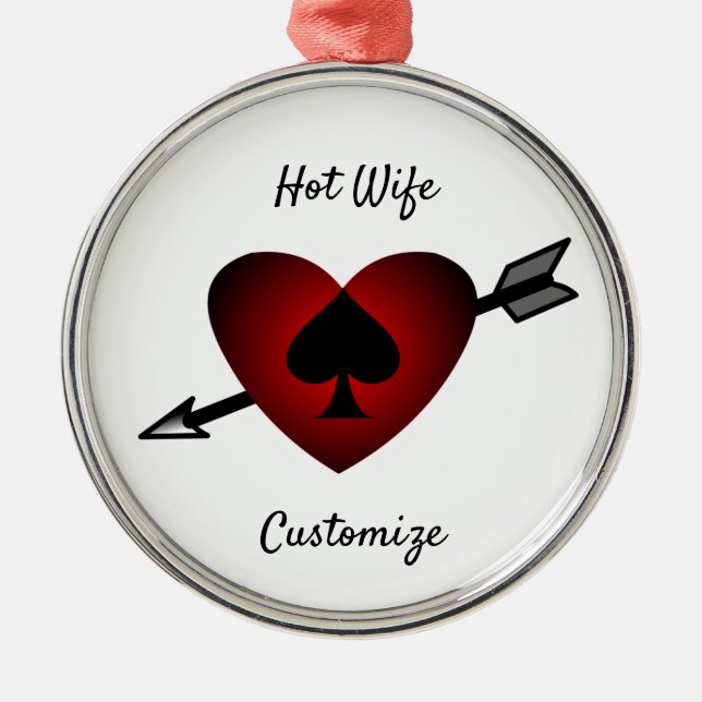 Cupid Heart Black Spade Thunder_Cove Ornament Aus Metall (Vorne)