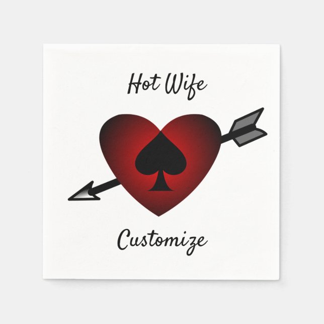 Cupid Heart Black Spade Thunder_Cove Serviette (Vorderseite)