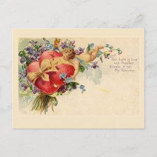 Cupid Hearts Vintag Valentine Postkarte