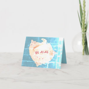 Cupid Herzen Valentine BE MINE Card rot & blau Karte