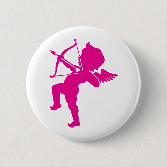 Cupid - Hot Pink Cupid's Bow and Arrow of Liebe Button (Vorderseite)