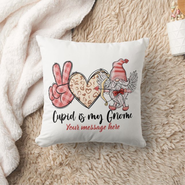 Cupid ist mein Personalisiertes Gnome-Valentinin Kissen (Decke)