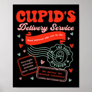 Cupid liefert Dienstleistungen und liefert Kranken Poster