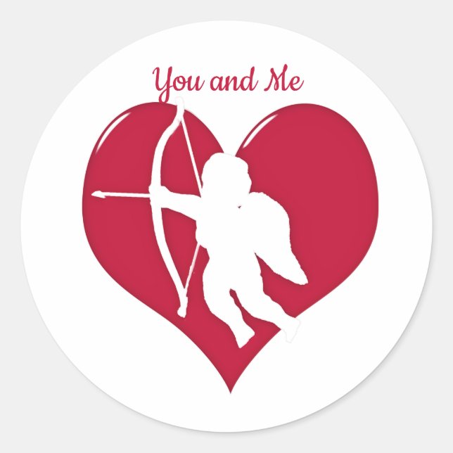Cupid Love Valentine's Day  Runder Aufkleber (Vorderseite)