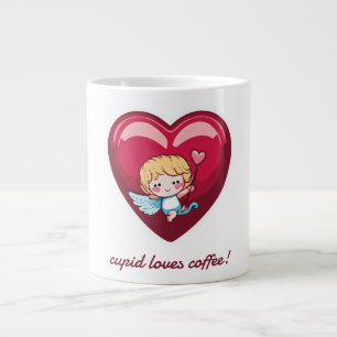 Cupid mit rotem Herz und rosa Pfeil Jumbo-Tasse