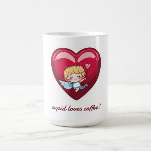 Cupid mit rotem Herz und rosa Pfeil Kaffeetasse