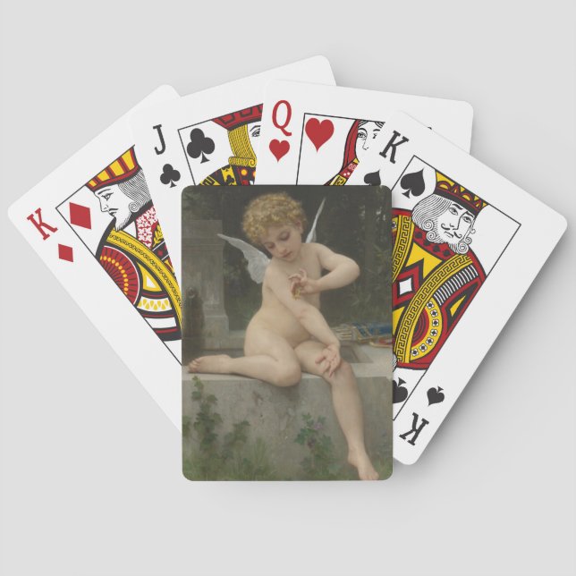 Cupid mit Schmetterling (von Bouguereau) Spielkarten (Rückseite)