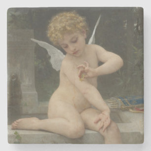 Cupid mit Schmetterling (von Bouguereau) Steinuntersetzer