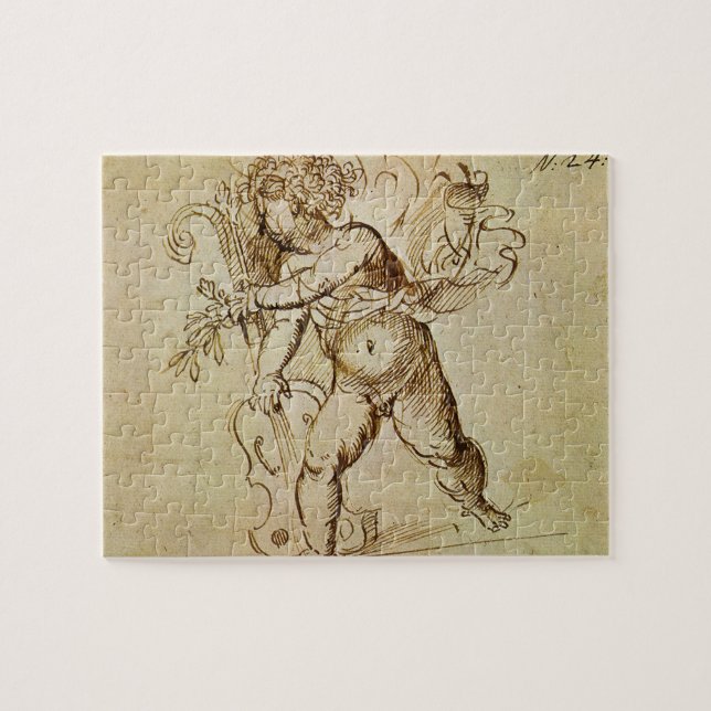Cupid mit Violine von Domenico Campagnola (Horizontal)