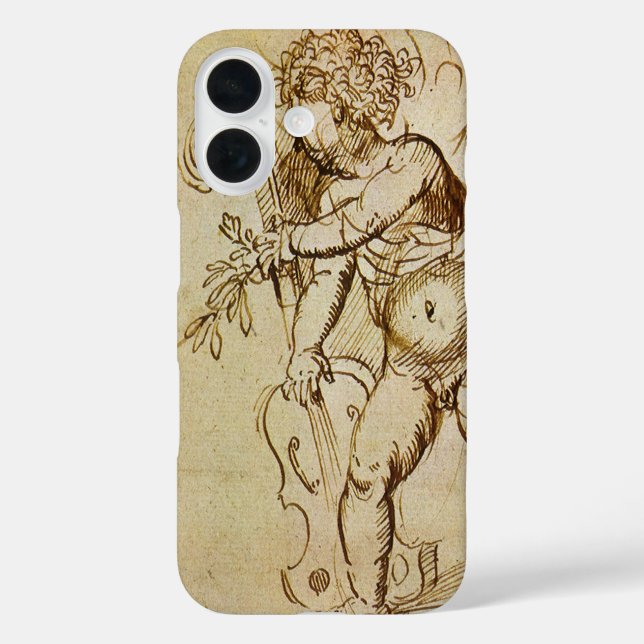 Cupid mit Violine von Domenico Campagnola iPhone 16 Hülle (Rückseite)