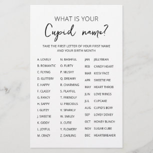 Cupid Name Game Valentine's Day Party