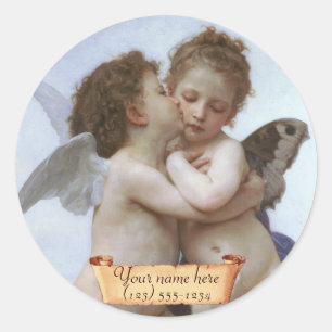 Cupid & Psyche Pre-Raphaelite Buchzeichen Runder Aufkleber
