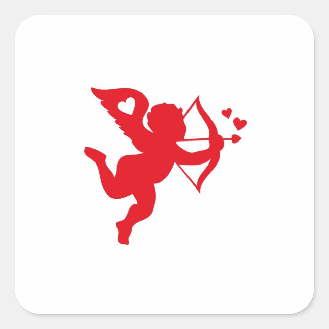 Cupid Quadratischer Aufkleber (Vorderseite)