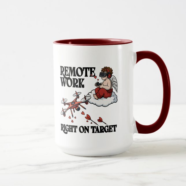 Cupid Remote Work, Valentine’s Day Tasse (Rechts)