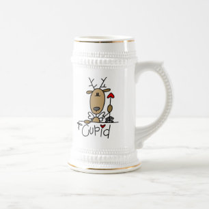 Cupid-Rentier-Weihnachts-T-Shirts und Geschenke Bierglas