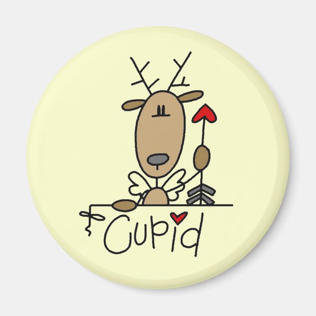 Cupid Rentier Weihnachtsgeschenke und Geschenke Magnet (Vorne)