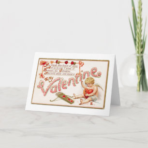 Cupid repariert Herz für Grußkarte zum Valentinsta Feiertagskarte
