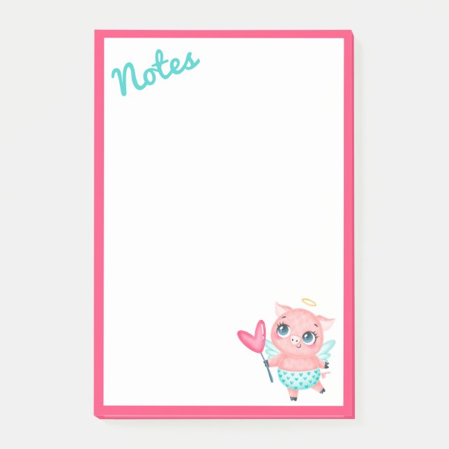 Cupid-Schwein-Post-It-Notizen Post-it Klebezettel (Vorderseite)