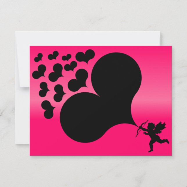 Cupid Shooting Hearts Feiertagskarte (Vorderseite)