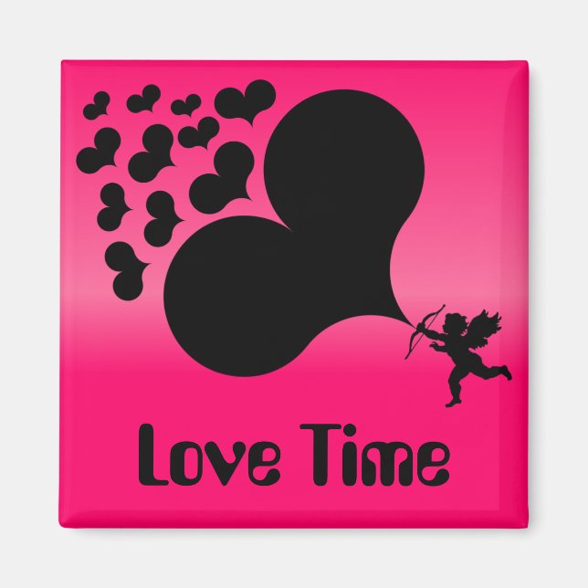 Cupid Shooting Hearts Magnet (Vorne)