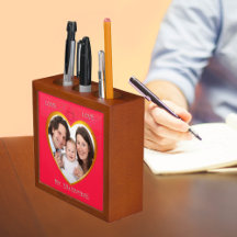 Cupid und Heart Frame Add Foto Desk Organisator