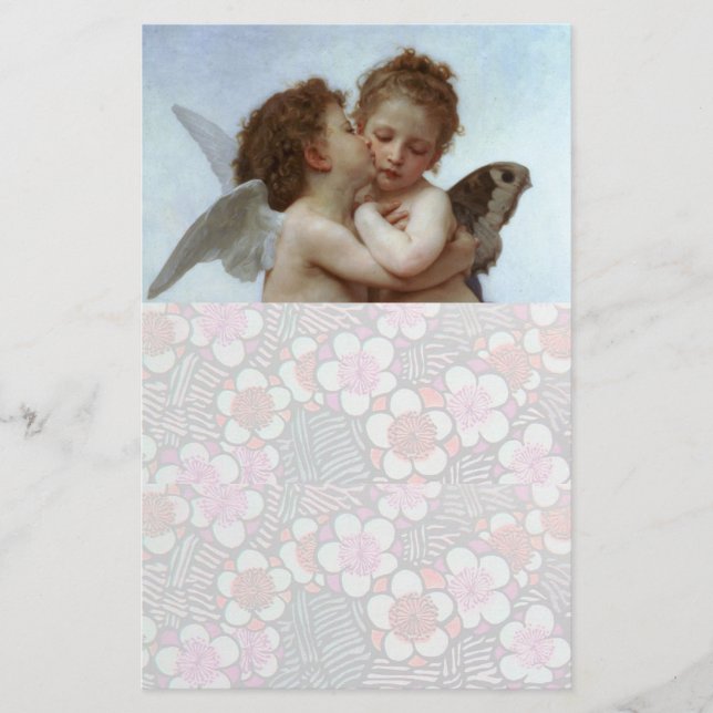 Cupid und Psyche als Kinder / Engel First Kiss Briefpapier (Vorderseite)