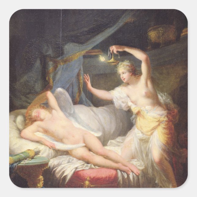 Cupid und Psyche Quadratischer Aufkleber (Vorderseite)