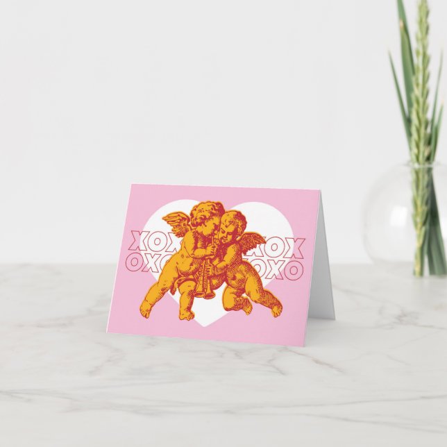 Cupid Valentine Card. XOXO Ankündigung (Vorderseite)