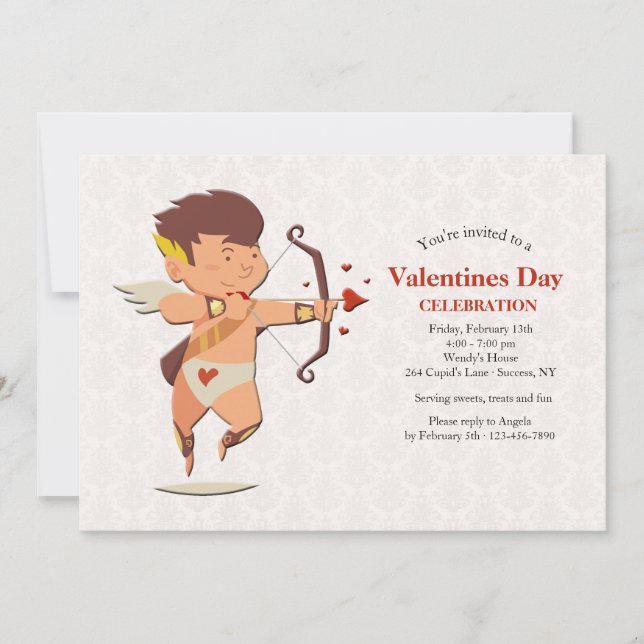 Cupid-Valentinstag-Party Einladung (Vorderseite)