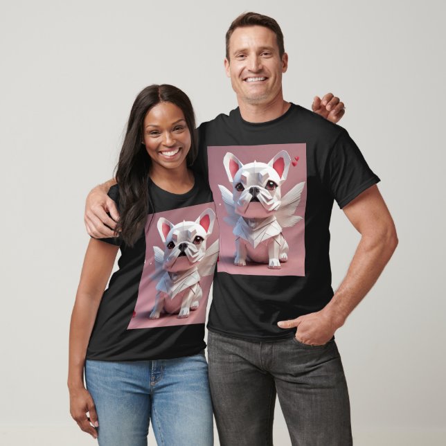 Cupid white Frenchie T-Shirt (Unisex)