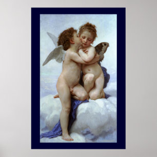 Cupido und Psyche als Kinder / Engels erster Kuss Poster