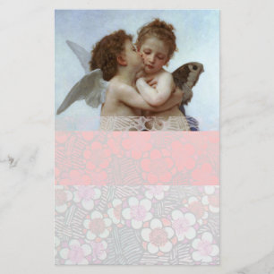 Cupido und Psyche als Kinder, rosa weiß Briefpapier