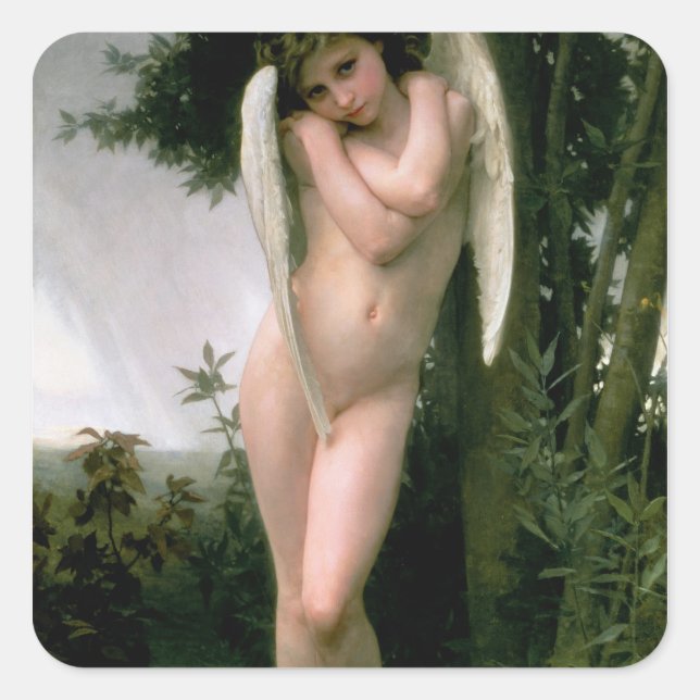 Cupidon, 1891 quadratischer aufkleber (Vorderseite)