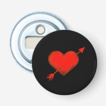 Cupid's Arrow Red auf Black Bottle Opener