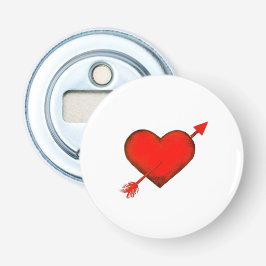 Cupid's Arrow Red auf White Bottle Opener Flaschenöffner