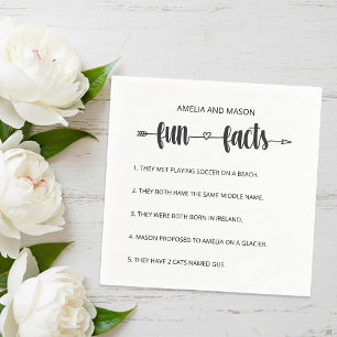 Cupid's Arrow Schrift Minimal Fun Facts Hochzeit Serviette