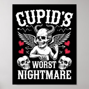 Cupids Beängstigendste Nacht Skull Art Valentine's Poster