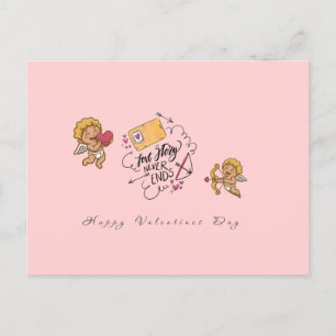 Cupid's Embrace Liebe Letter Grußkarte Postkarte