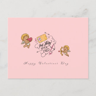 Cupid's Embrace Liebe Letter Grußkarte Postkarte