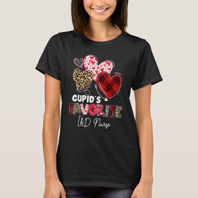 Cupid's Favorite Labor And Delivery Nurse Valentin T-Shirt (Vorderseite)