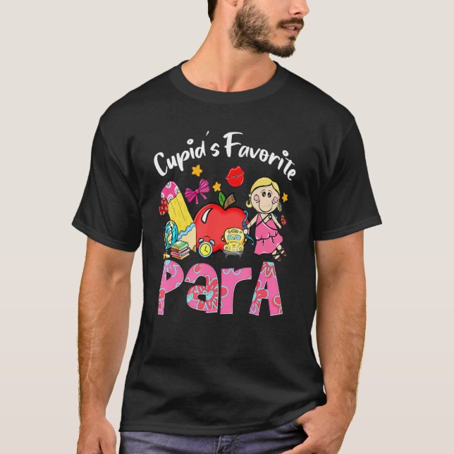 Cupid's Favorite Para Apple Cute Cupid Valentine's T-Shirt (Vorderseite)