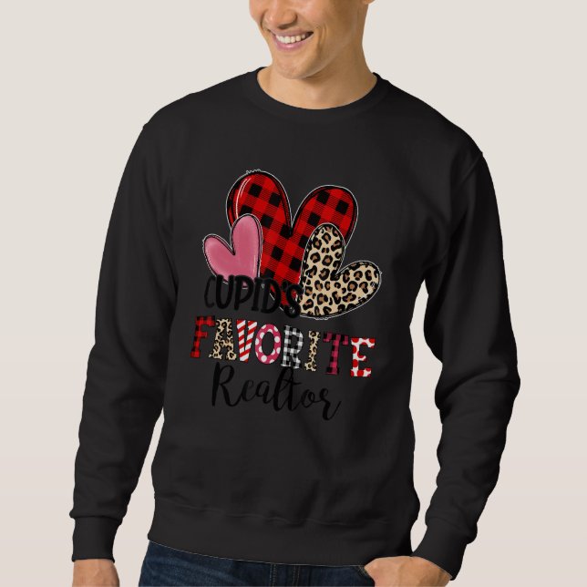 Cupid's Favorite Realtor Three Hearts Valentine's  Sweatshirt (Vorderseite)