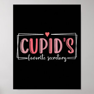 Cupids Favorite School Secretary Retro Valentines Poster
