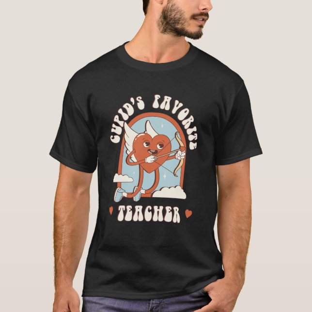 Cupid's Favorite Teacher Red Heart Teacher's Cute  T-Shirt (Vorderseite)